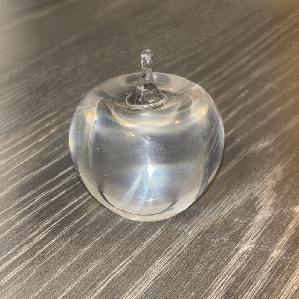 VTG Glass Apple Rosenthal Art Signed 2.25" Paperweight Handblown Figural Germany